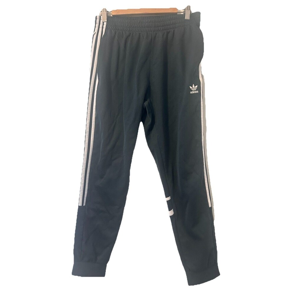 Boy's Adidas Track Pants Dark Green Size Large Zip Ankle Pockets